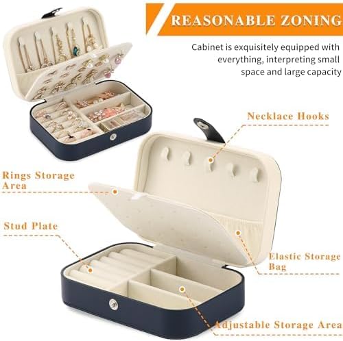 Travel Jewelry Box, PU leather Small Jewelry Organizer - Image 5