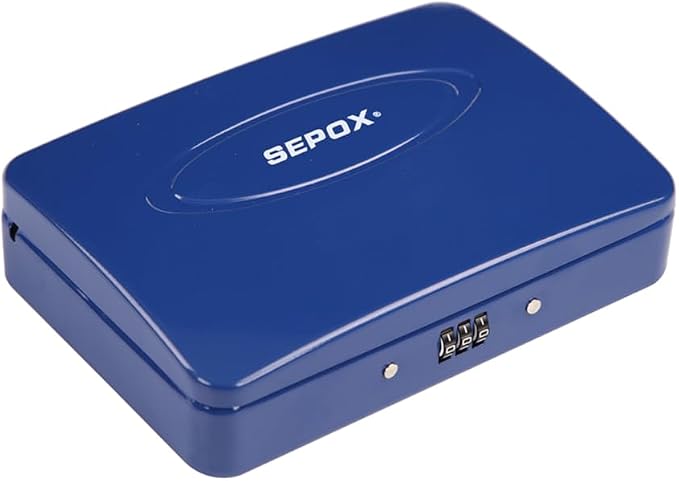 SEPOX® Twins Water/Fire-Resistant Portable Security Case Lock Box Steel - Image 3