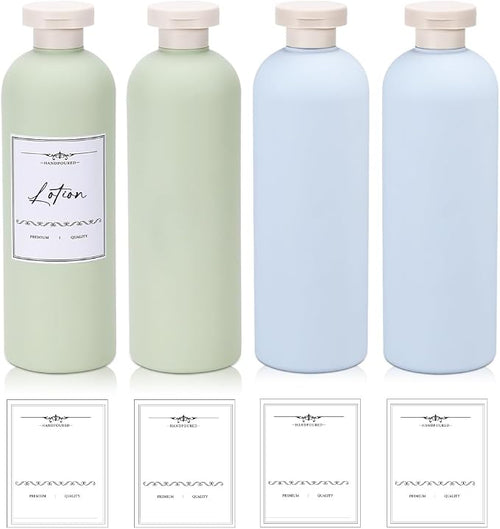 13.5 oz Plastic Travel Shampoo Bottles, Refillable Flip Cap Squeeze Bottles by UMETASS