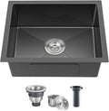 20-inch Undermount Kitchen Sink Black, T304 Stainless Steel Single Bowl Kitchen by DROPINKITCHENSINK