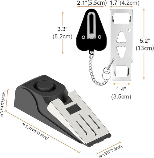 2 Packs Portable Door Stop Alarm & Door Lock, Upgraded Home Security Door - Image 2