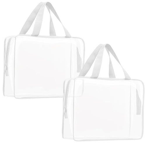 2Pcs Crystal Clear PVC Travel Toiletry Bag Kit by ROYBENS