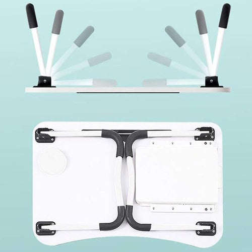 23.6'' Ergonomic Lap Desk with Storage Drawer & Cup Holder, Foldable Laptop Bed - Image 2