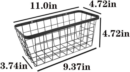 2 Pack Hanging Wall Basket Organizer Over the Cabinet Door Wire Baskets - Image 2