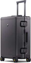 LEVEL8 Gibraltar Aluminum Zipperless Luggage 20 Inch, Hardside Carry on by LEVEL8