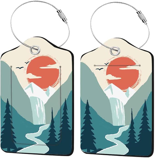 2 Pcs Mountain Sun Luggage Tags by Unknown