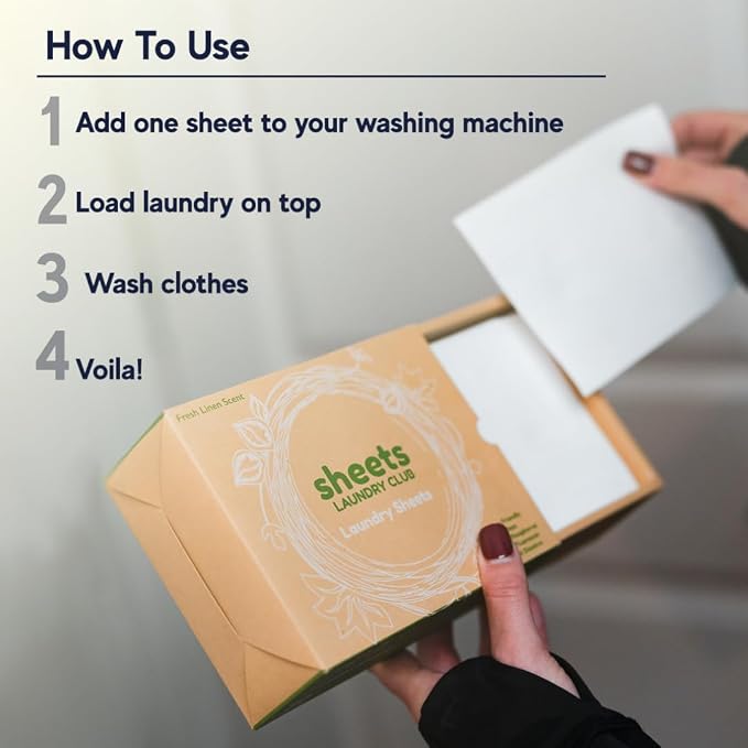 Sheets Laundry Club Laundry Detergent Sheets – 50 Sheets, Fresh Linen, - Image 4