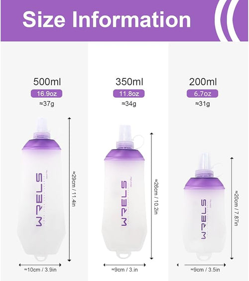 200ml/350ml/500ml Collapsible Soft Flask, BPA Free Folding Soft Water Bottle - Image 2