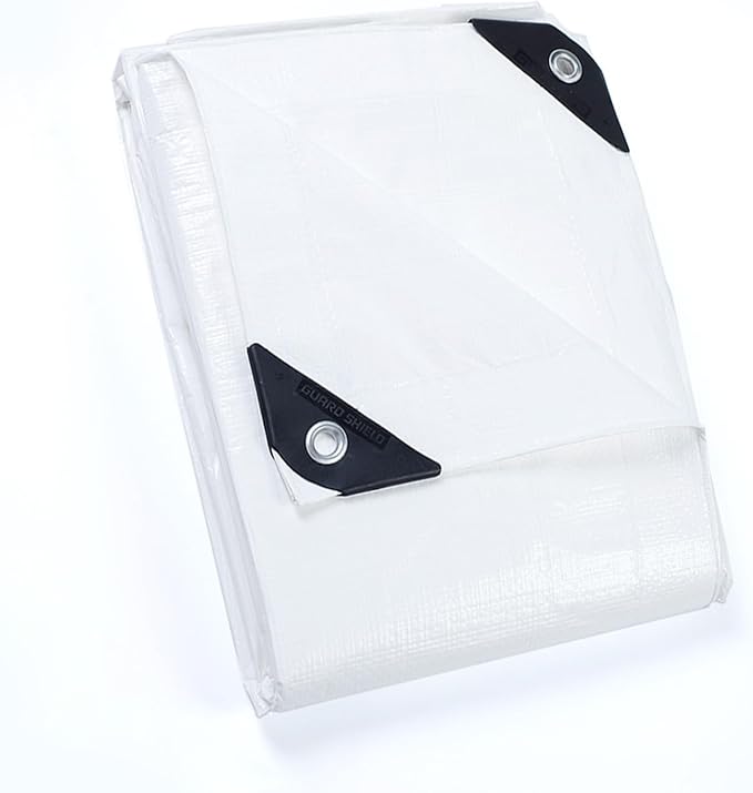 GUARD SHIELD Tarp White 6x8 Feet Multi Purpose Waterproof Poly Tarp Cover 5mil - Image 2