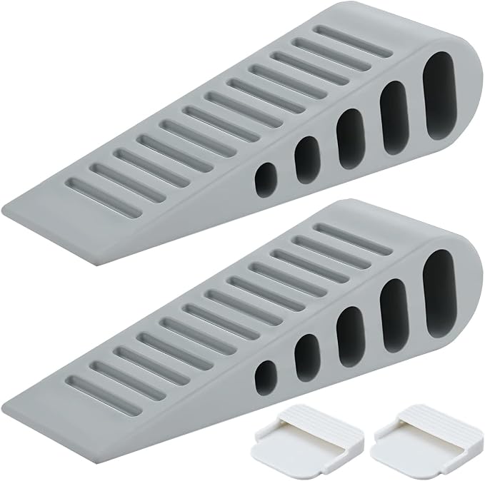 JQK Rubber Door Stopper Wedge, Wooden Floor, DSB61-GY-P6 by Homeimprovement
