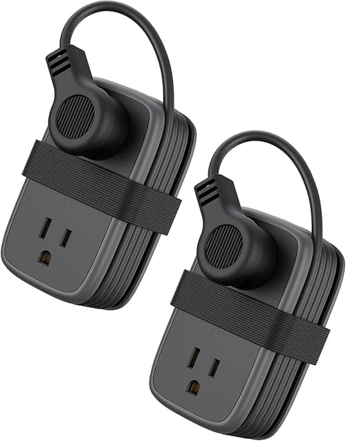 2 Pack Travel Power Strip with USB C Port, NTONPOWER Flat Plug Extension Cord by NTONPOWER