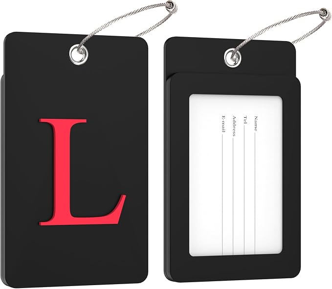 Gostwo 2 Pack Luggage Tags for Suitcases, 26 Initial Letter Travel Luggage - Image 2