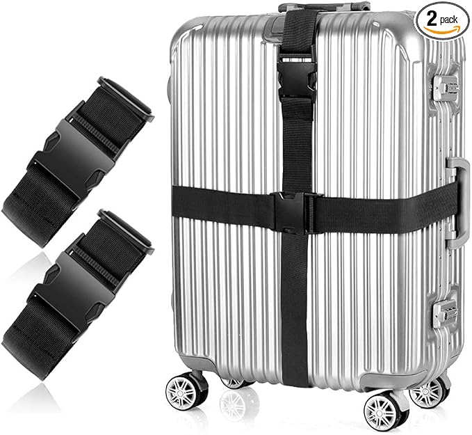 2Pcs Luggage Straps for Suitcase Travel Accessories TSA Approved, 80In Long by Ajmyonsp