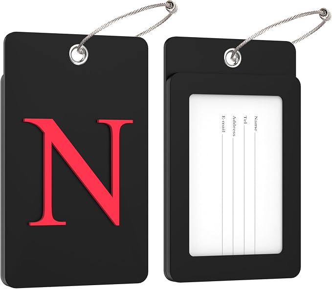 Gostwo 2 Pack Luggage Tags for Suitcases, 26 Initial Letter Travel Luggage - Image 2