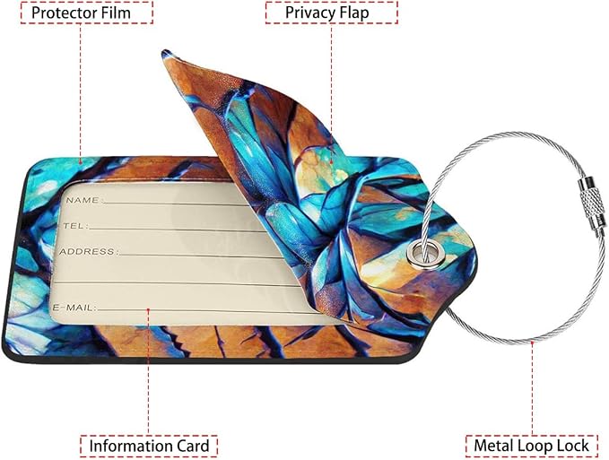 Dragon Scale Luggage Tags for Suitcases, 2 Pack Luggage Tag, Leather Stainless - Image 2