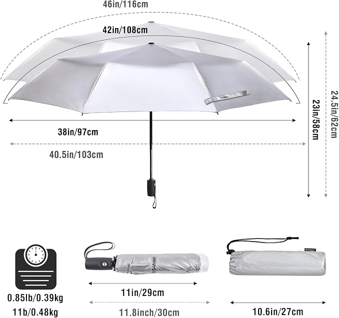 G4Free UPF 50+ UV Protection Large Travel Umbrella 42/46 Inch Auto Open Close - Image 8