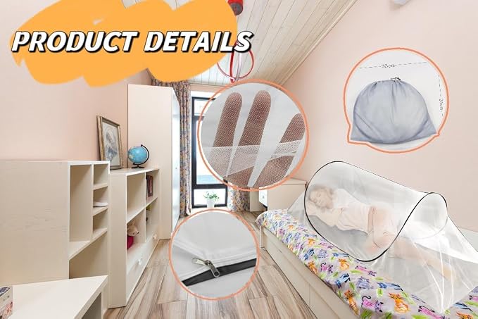 200 * 80 * 56 Large Size Mosquito Net Ultra Light Pop-up Foldable Mosquito Net - Image 3