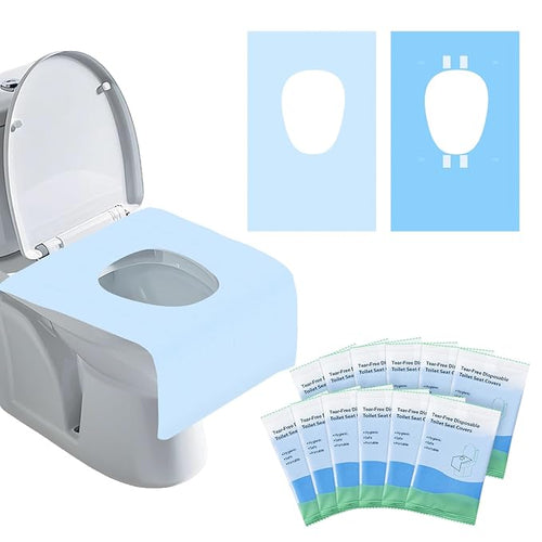 50 Packs Tear-Free Toilet Seat Covers Disposable by Krijuess