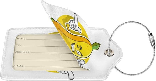 2 Packs Cute Banana Pattern Leather Luggage Tags Novelty Funny Cartoon Suitcase - Image 2