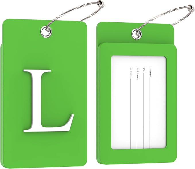 Gostwo 2 Pack Luggage Tags for Suitcases, 26 Initial Letter Travel Luggage - Image 2