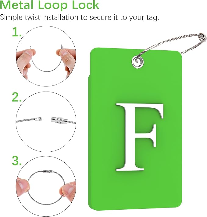 Gostwo 2 Pack Luggage Tags for Suitcases, 26 Initial Letter Travel Luggage - Image 3