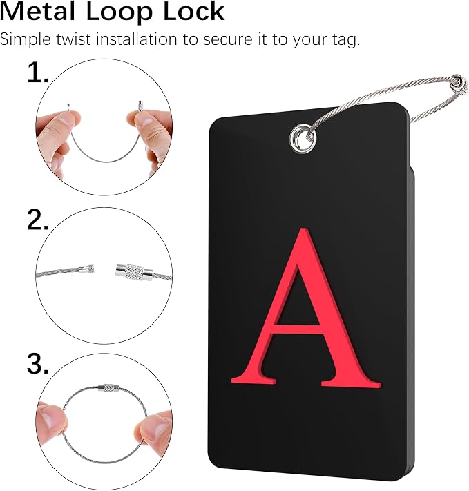 Gostwo 2 Pack Luggage Tags for Suitcases, 26 Initial Letter Travel Luggage - Image 3
