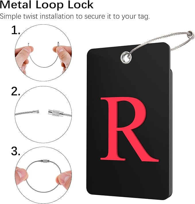 Gostwo 2 Pack Luggage Tags for Suitcases, 26 Initial Letter Travel Luggage - Image 3