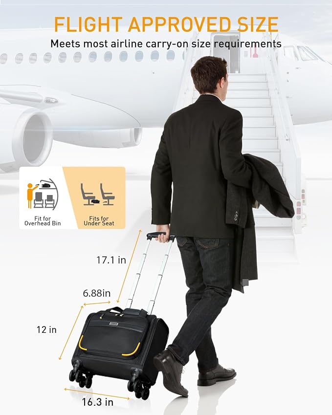 Rolling Laptop Bag, Rolling Briefcase - Image 3