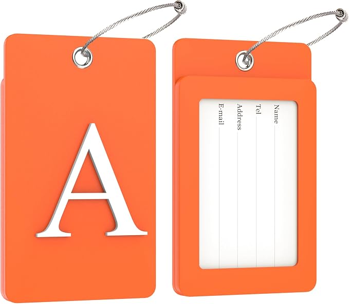 Gostwo 2 Pack Luggage Tags for Suitcases, 26 Initial Letter Travel Luggage - Image 2