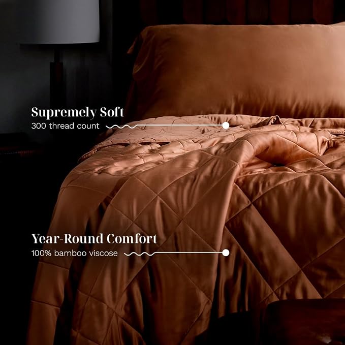 LUXOME Lightweight Blanket | 100% Rayon from Bamboo Fabric & Fill | Full/Queen - Image 3