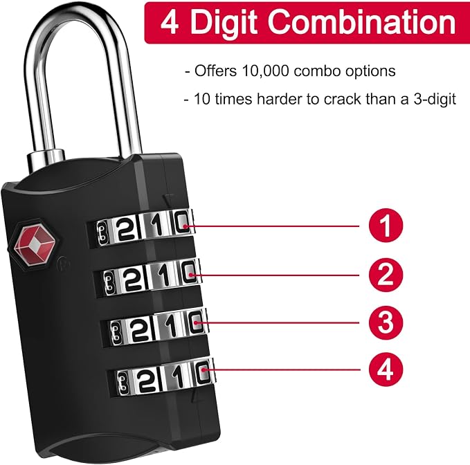 ZHEGE Travel Locks 2 Pack, TSA Locks - Image 4