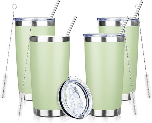 20oz Tumbler with Straw and Brush, Stainless Steel Vacuum Insulated tumbler by Unknown