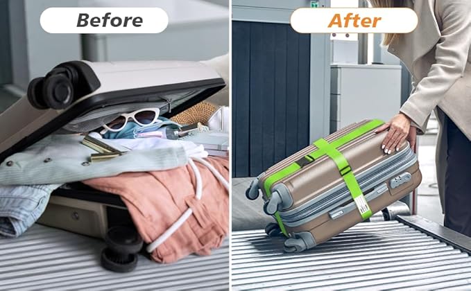 BILIONE Luggage Straps 88 inch Adjustable Suitcase Belt, Lockable Against - Image 4