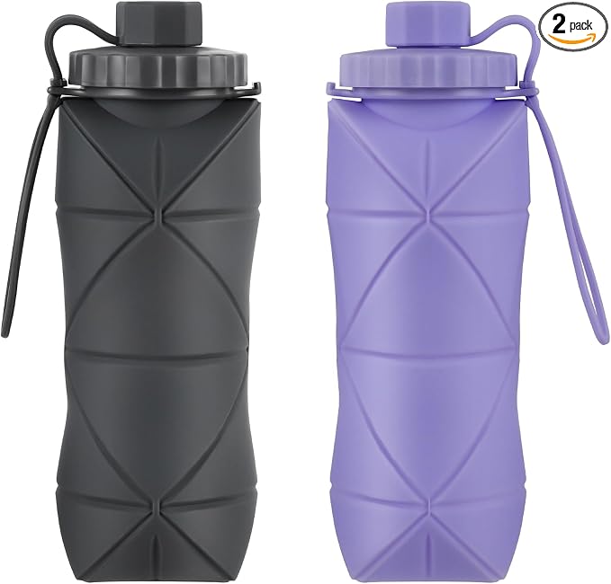 Silicone Collapsible Water Bottles, Lightweight Reusable Leakproof by YCTMALL