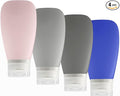 Travel Bottles for Toiletries, TSA Approved 3oz Leak Proof Silicone Refillable by Lyob