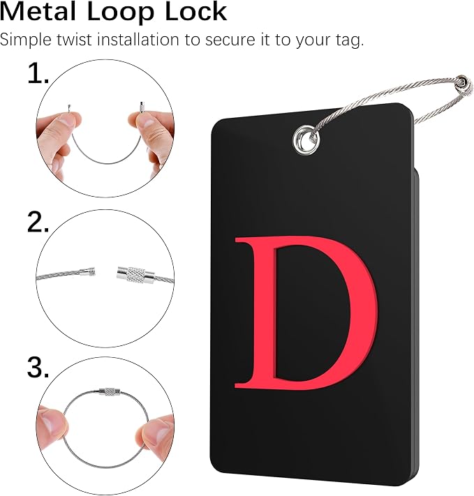 Gostwo 2 Pack Luggage Tags for Suitcases, 26 Initial Letter Travel Luggage - Image 3