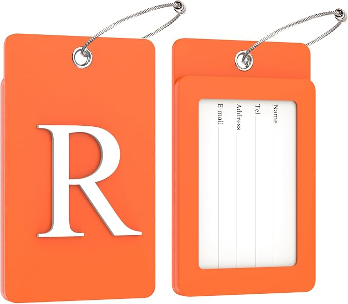 Gostwo 2 Pack Luggage Tags for Suitcases, 26 Initial Letter Travel Luggage - Image 2