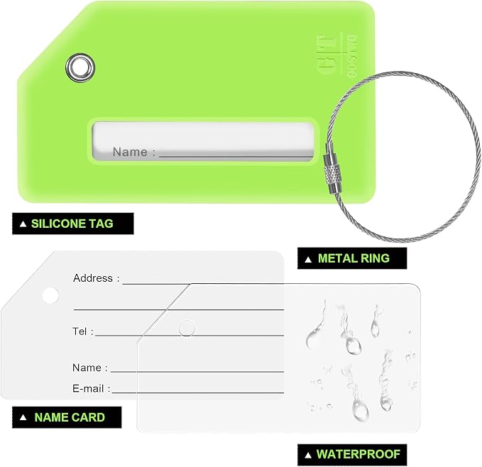 8 Pcs Luggage Tags for Suitcases, 26 Initial Letter Travel Luggage Baggage - Image 3
