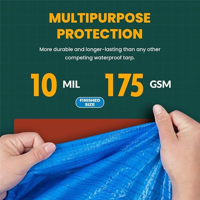 Trademark Supplies Heavy Duty Thick Material Waterproof Tarp Cover - Image 3
