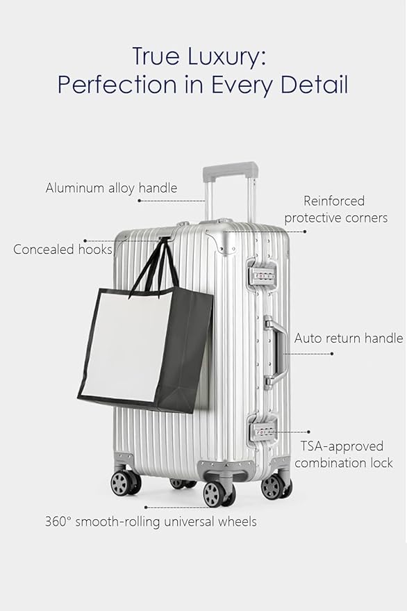 HotWay 20 Inch All Aluminum Carry On Luggage - Image 2