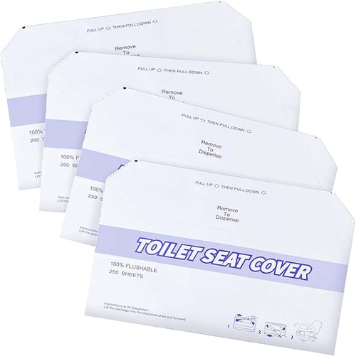 4 Pack Disposable Toilet Seat Covers Flushable Paper Toilet Seat Cover by KISEER