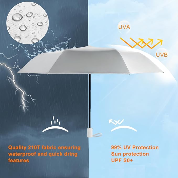 Cuby UV Sun Umbrella Compact Folding Umbrella lightweight Portable Manual - Image 4