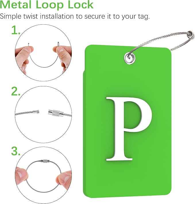 Gostwo 2 Pack Luggage Tags for Suitcases, 26 Initial Letter Travel Luggage - Image 3