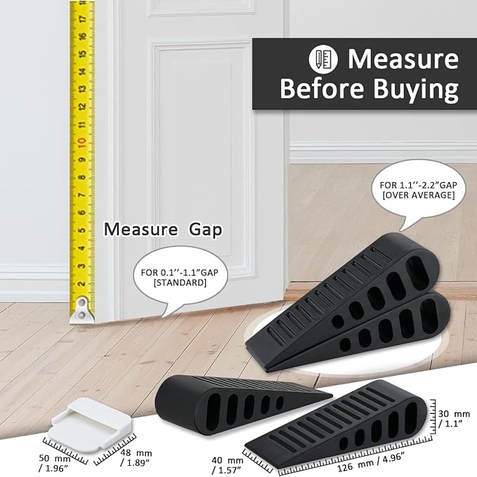 JQK Rubber Door Stopper Wedge, Wooden Floor, DSB61-BK-P3 - Image 2