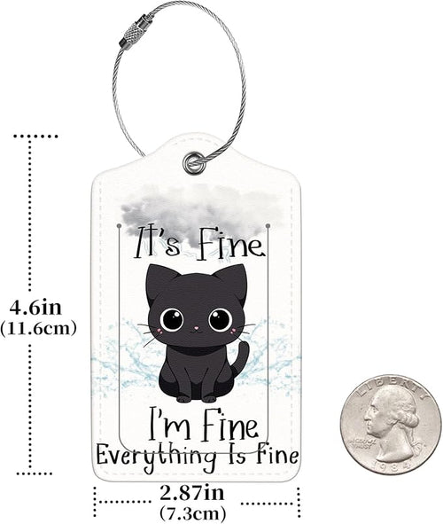2 Pcs Luggage Tags for Suitcase, Cute Unique PU Leather Travel Bag Tag - Image 2
