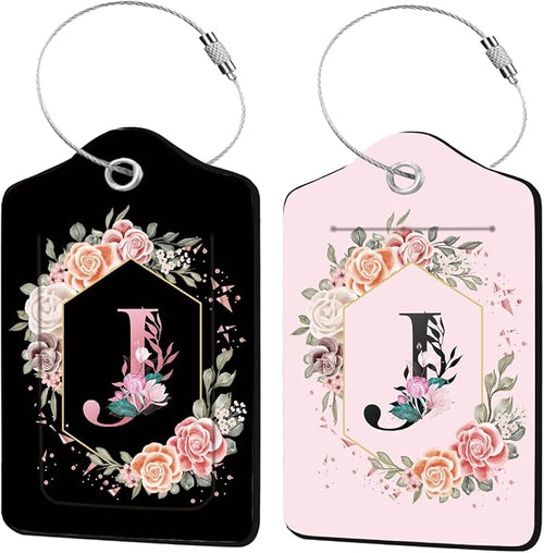 2Pcs Letter J Luggage Tag for Women, Name ID Labels by Unknown