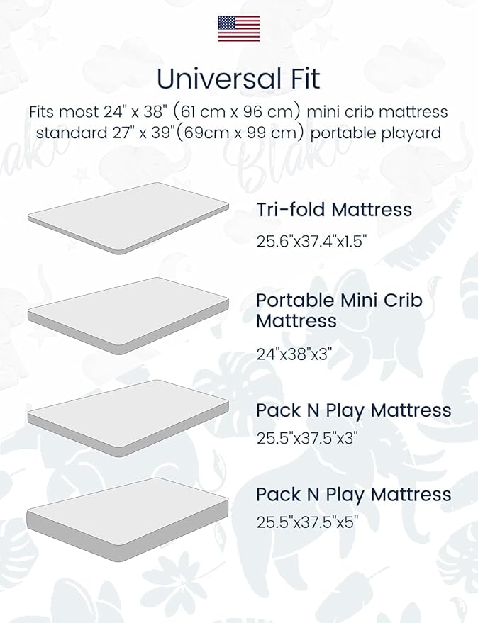 TotAha Premium Soft Pack n Play Sheets, Super Stretchy Jersey Knit Mini Crib - Image 3