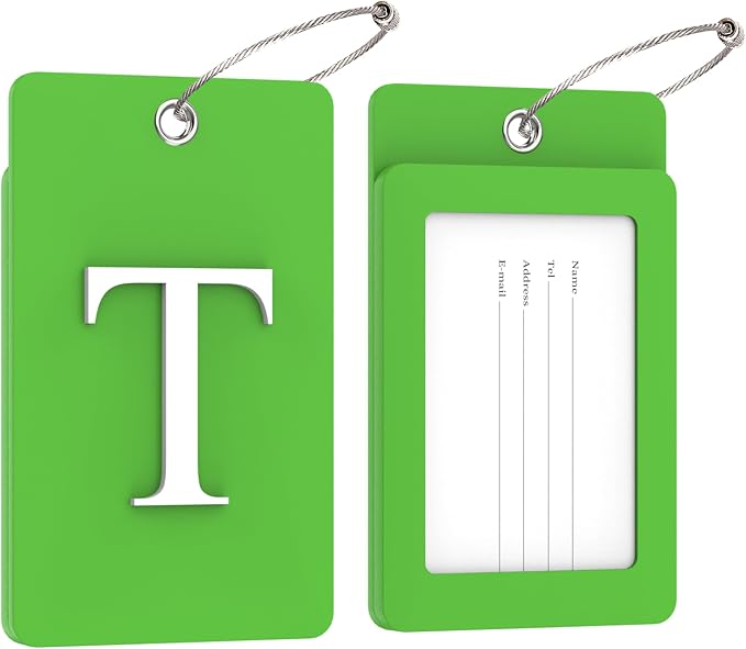 Gostwo 2 Pack Luggage Tags for Suitcases, 26 Initial Letter Travel Luggage - Image 2