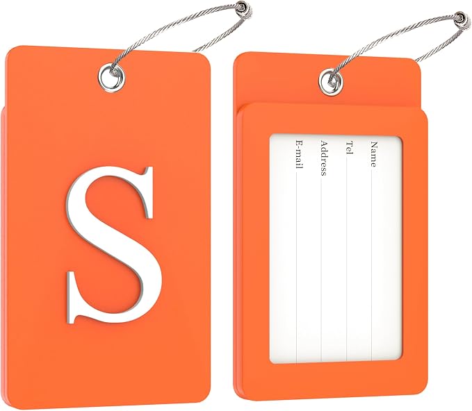 Gostwo 2 Pack Luggage Tags for Suitcases, 26 Initial Letter Travel Luggage - Image 2