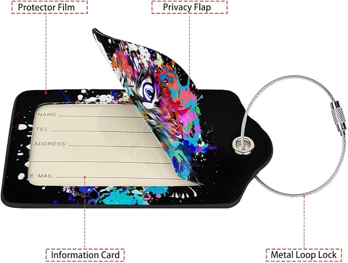 Colorful Cat Head 2 Pack Luggage Tag - Image 2